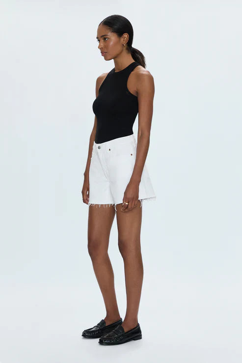 Kennedy Mid Rise Cut Off Short Antique White