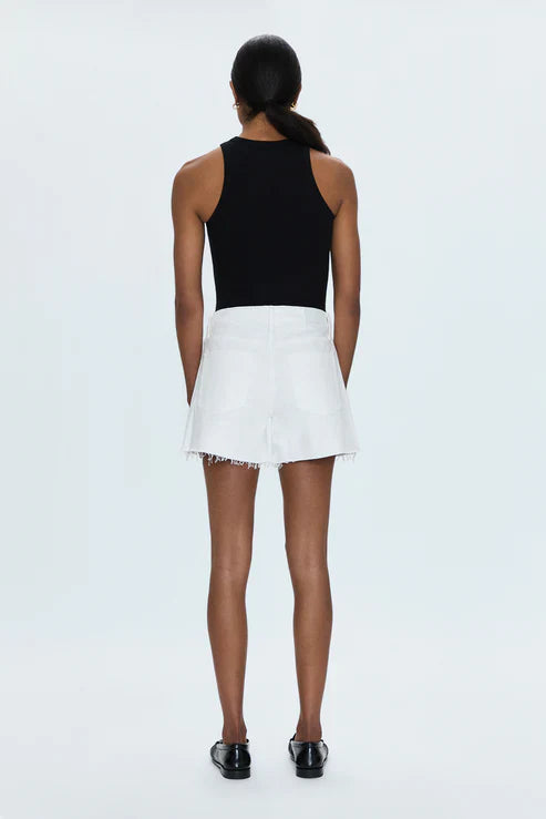 Kennedy Mid Rise Cut Off Short Antique White