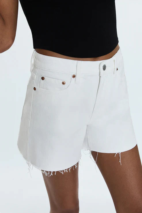 Kennedy Mid Rise Cut Off Short Antique White