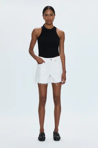 Kennedy Mid Rise Cut Off Short Antique White