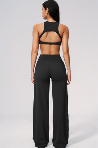The Twirl Open Back Sports Bra Straight Leg Pants 2-Piece Set