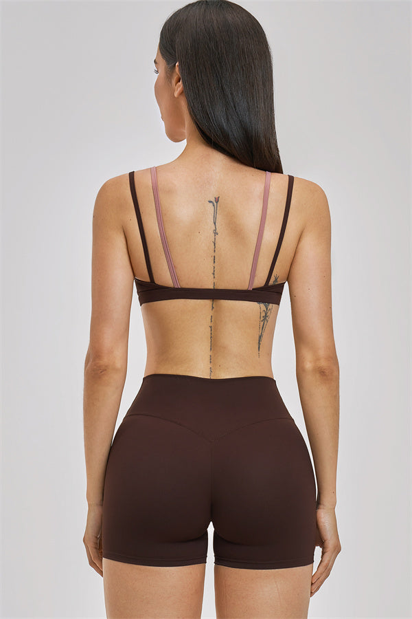 The Seraphine Layered V Sports Bra Shorts 2-Piece Set