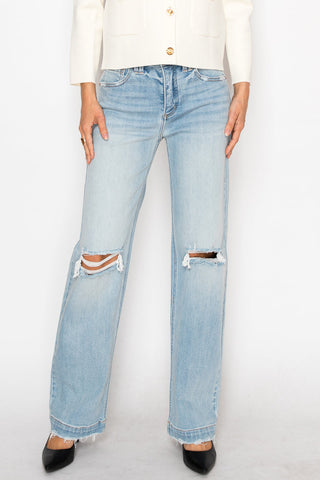 Tummy Control High Rise Relaxed Straight Leg Jean
