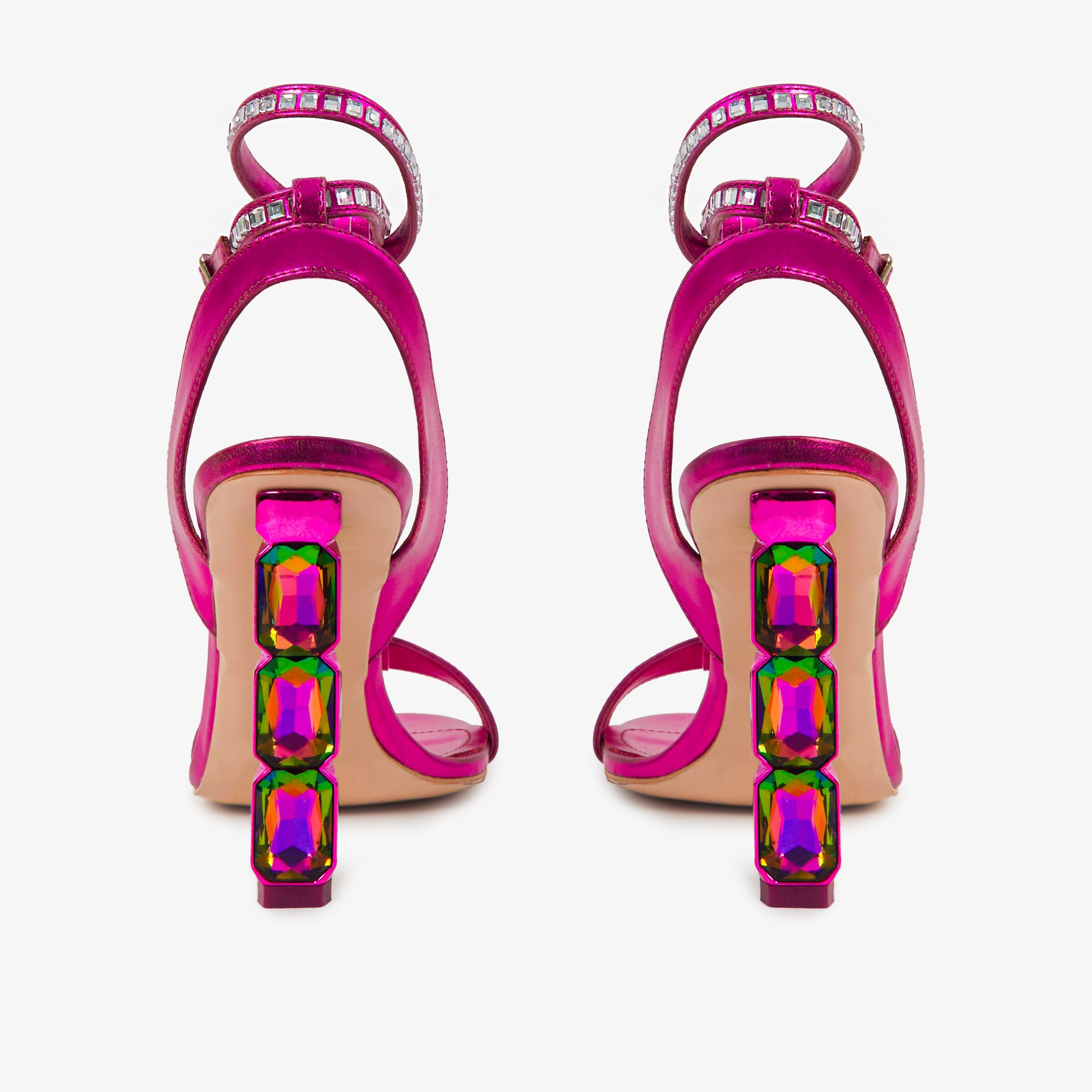 The Torola Fuchsia Stony Heel Leather Women Sandal Final Sale! - Glamourous Grace