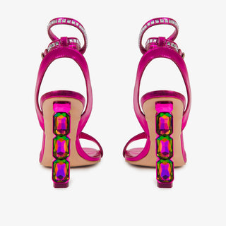 The Torola Fuchsia Stony Heel Leather Women Sandal Final Sale! - Glamourous Grace