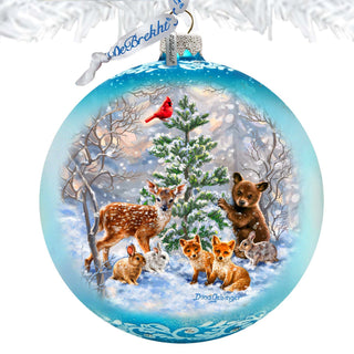 Forest Friends Lg Glass Ornament by D. Gelsinger - Christmas Decor - 73949