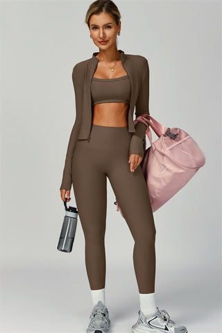 The Burst Jacket Sports Bra Leggings 3-Piece Set