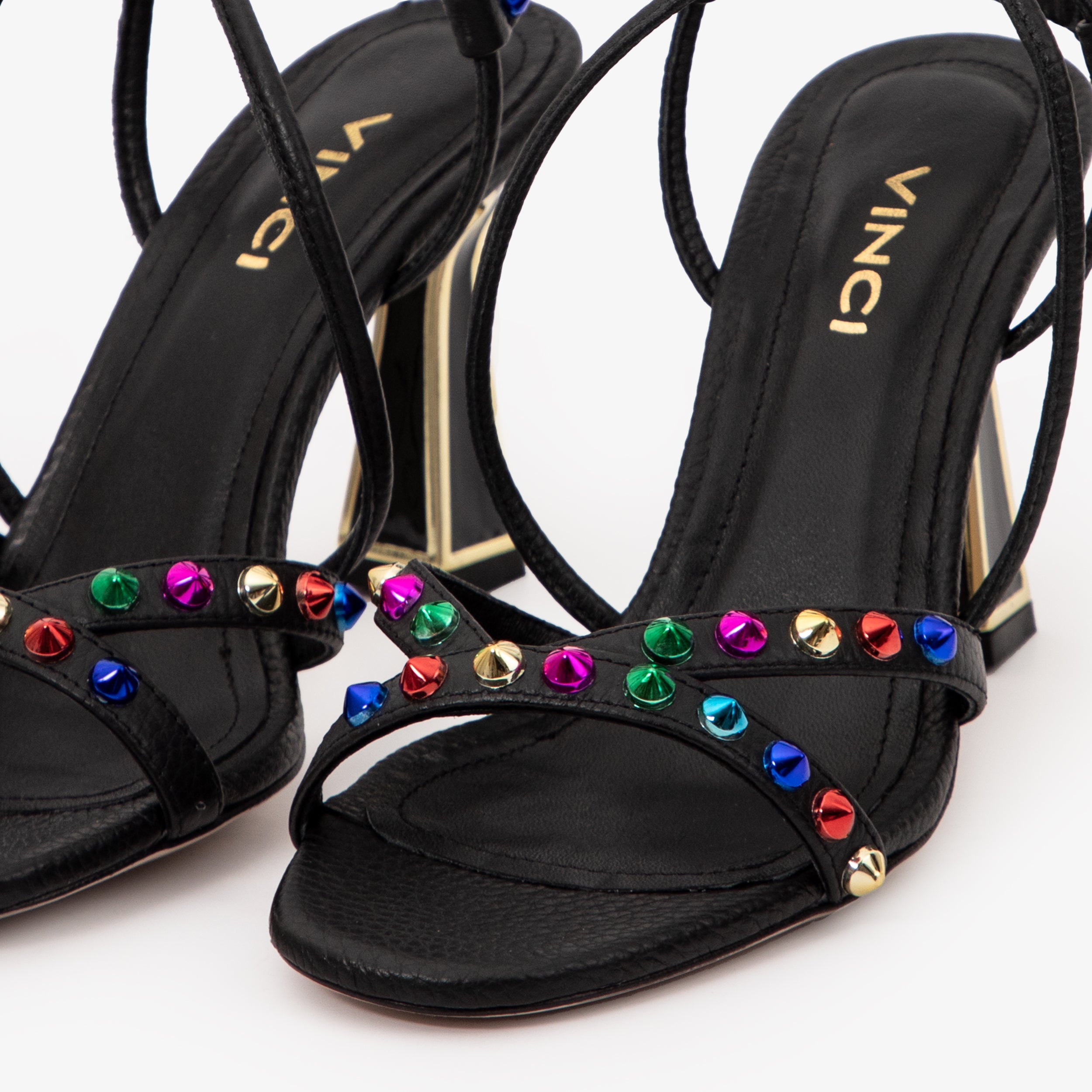 The Aurora Black Leather Strappy Women Sandal - Glamourous Grace