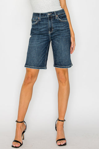 Celeste Dark Wash High Rise Bermuda Jeans - Glamourous Grace