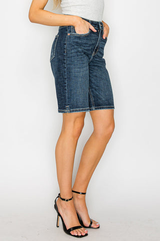 Celeste Dark Wash High Rise Bermuda Jeans - Glamourous Grace