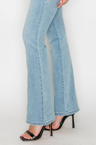 High Rise Embroidered Modern Bootcut Jeans