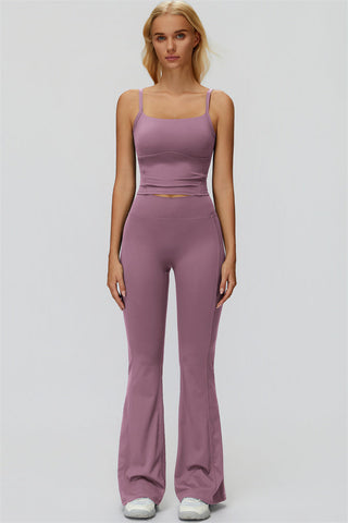 The Fyra Crop Tank Flared Leggings 2-Piece Set