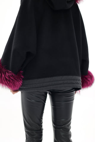 Saga®Furs Silver Fox Cashmere Blend Coat