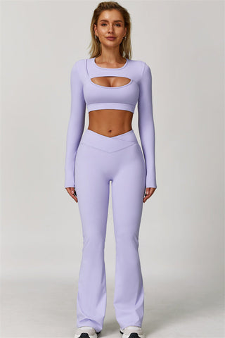The Lavish Long Sleeve Cut-out Crop Top