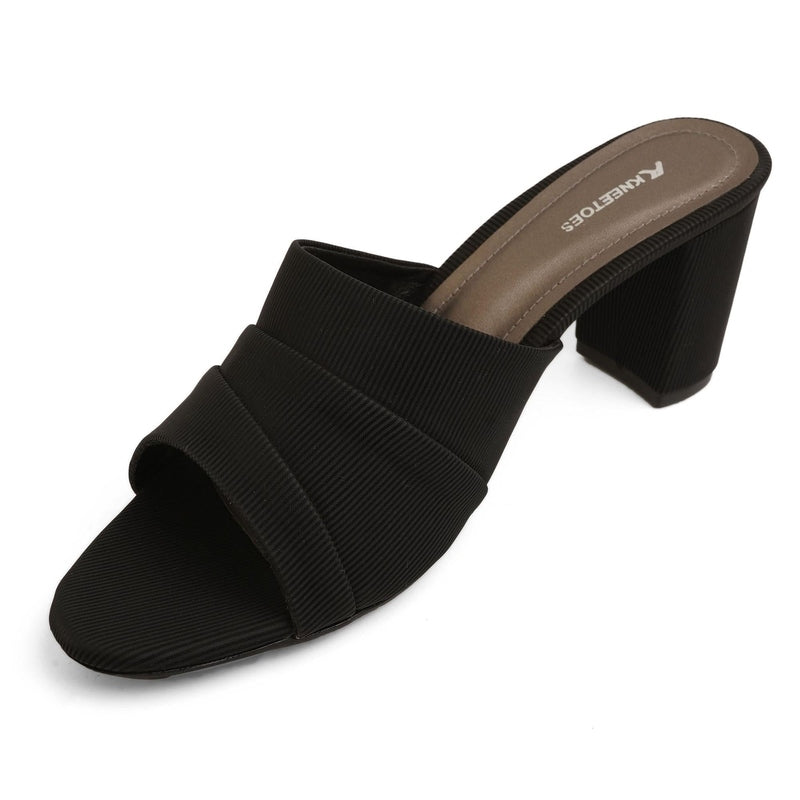 Aurelia- Black Block Heels - Glamourous Grace