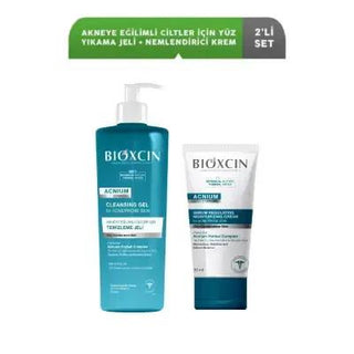 Bioxcin Acne Prone Skin Care Set - Sebum Balancing Cleansing Gel & Moisturizing Cream for Oily Skin - Glamourous Grace