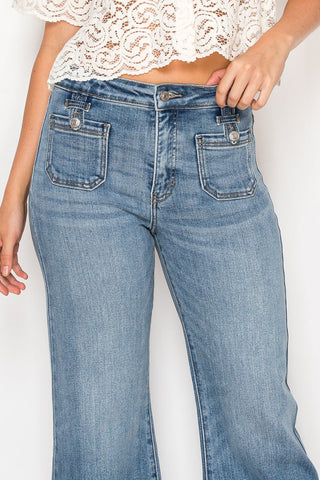 Aurelia Tummy Control High Rise Crop Palazzo Jeans