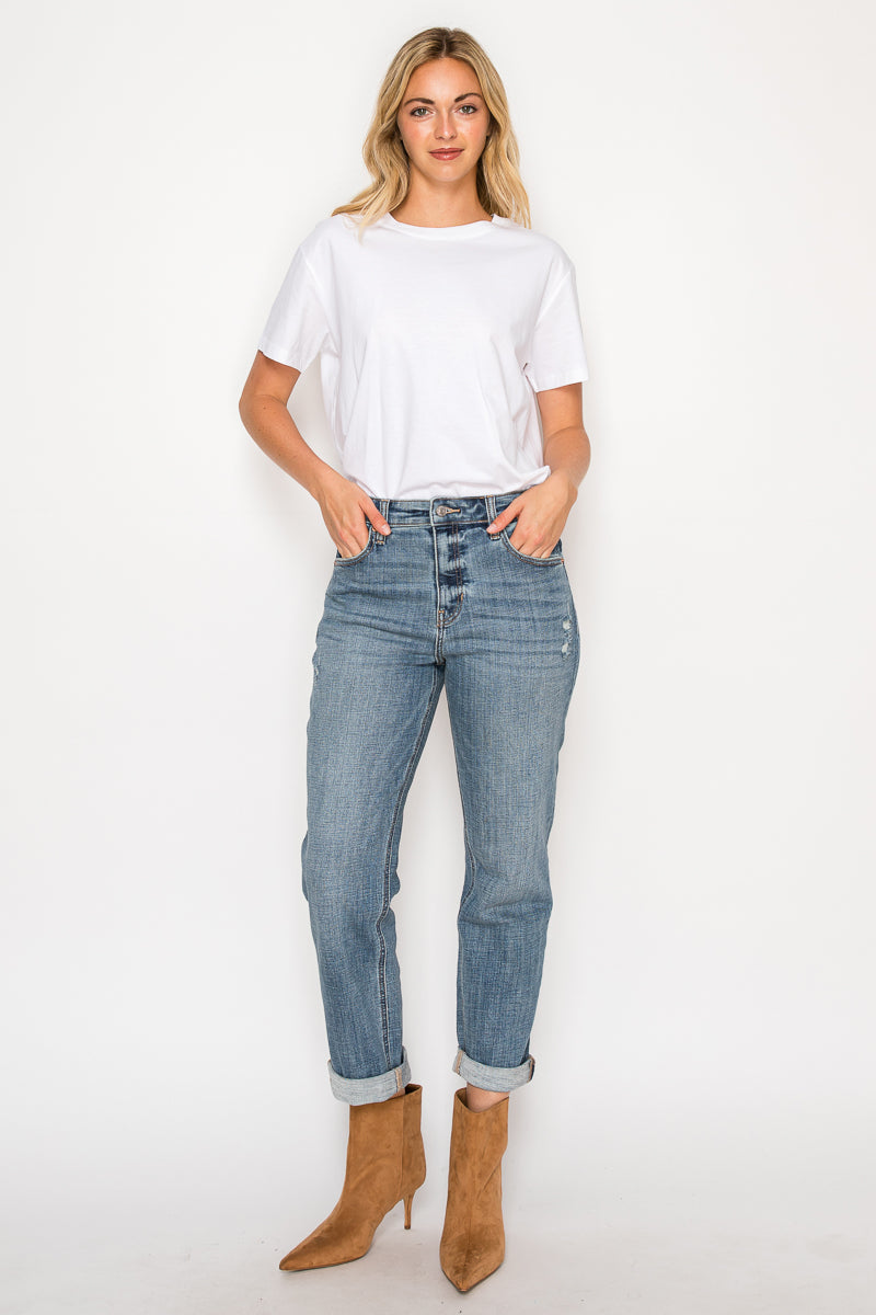 Mid Rise Modern Boyfriend Jeans - Glamourous Grace