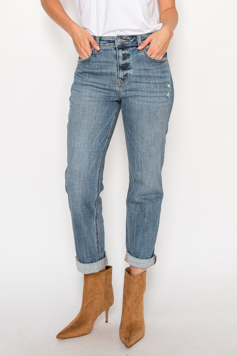 Mid Rise Modern Boyfriend Jeans - Glamourous Grace