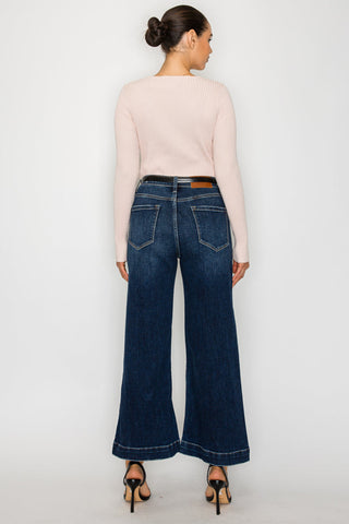 Camille High Rise Cropped Palazzo Jeans