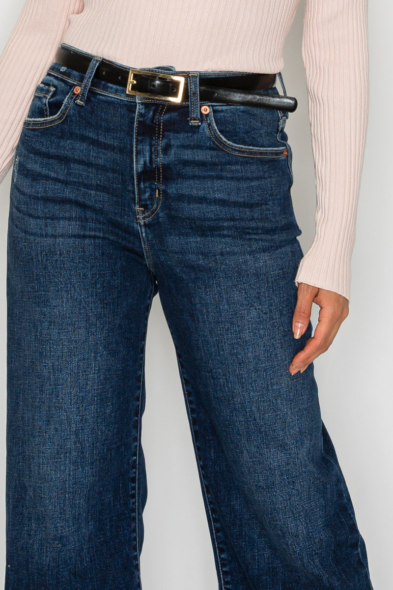 Camille High Rise Cropped Palazzo Jeans - Glamourous Grace