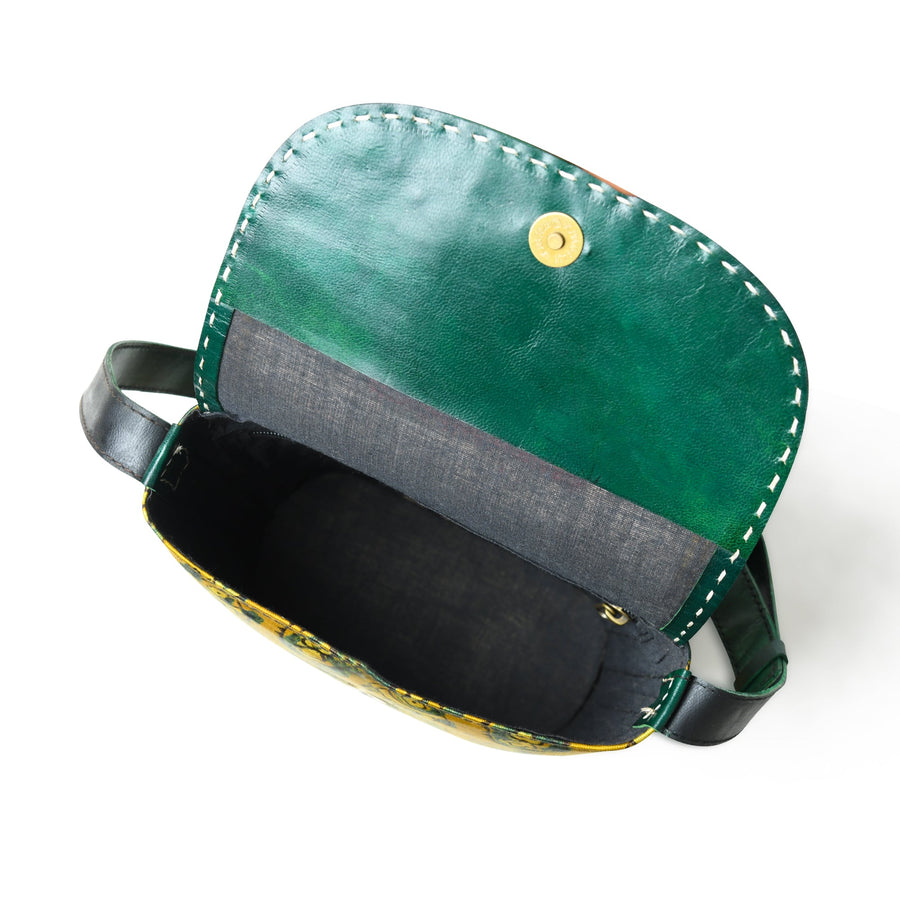 Vibrant Heritage Ajrakh Satchel - Glamourous Grace