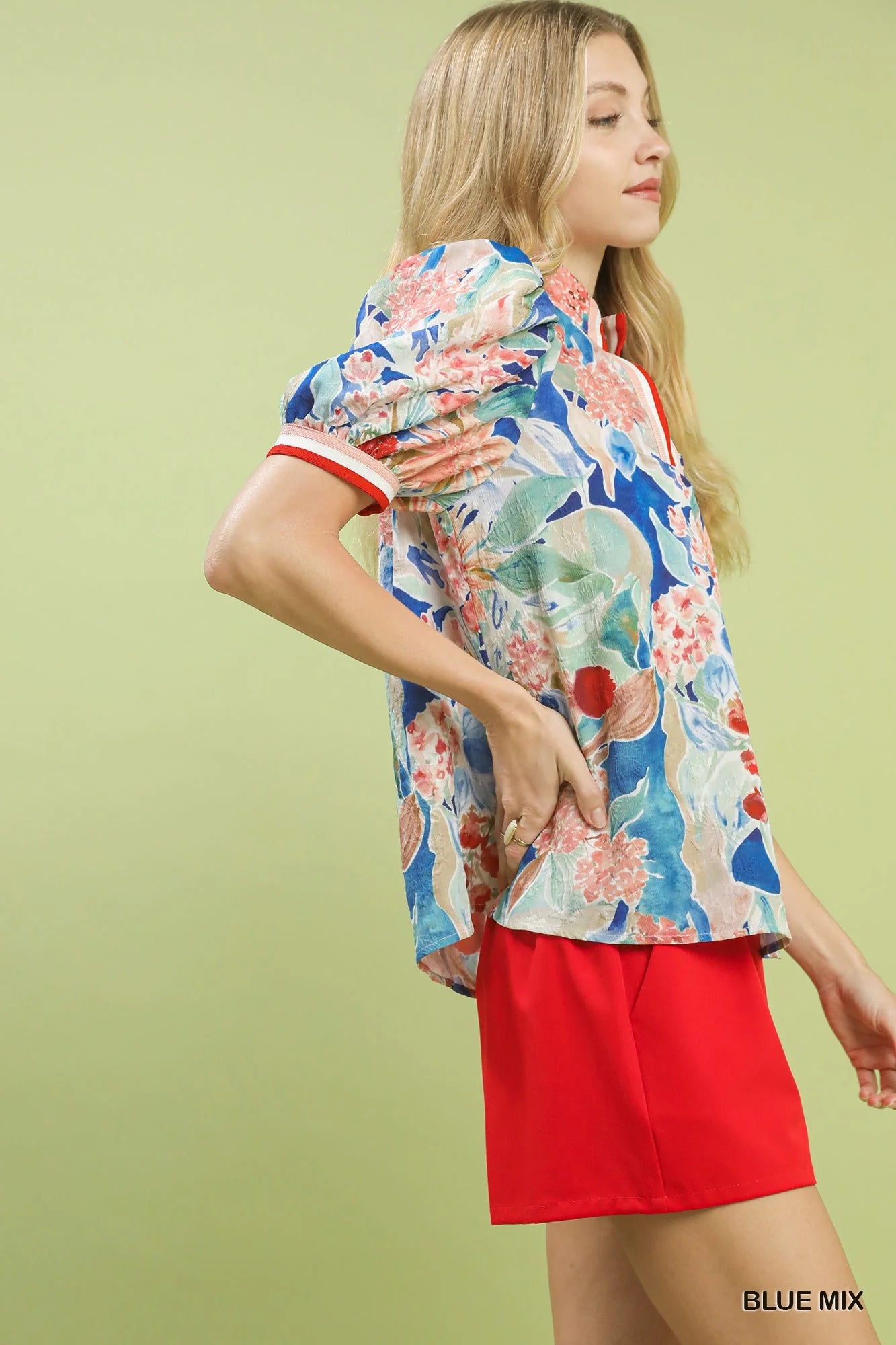 Umgee Jacquard Bloomscape Print Top - Glamourous Grace