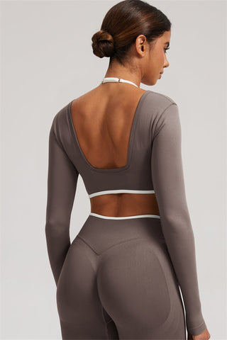 The Elevate Long Sleeve Crop top Shorts 2-Piece Set