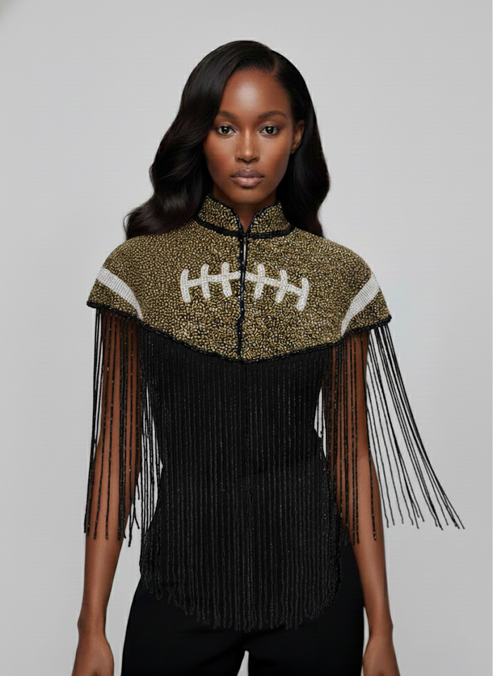 Bronze Touchdown Cape - Glamourous Grace