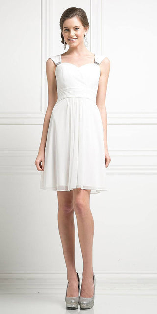 CLEARANCE - Cinderella Divine 3832 Chiffon Sweetheart Neckline Short Dress (Size S)