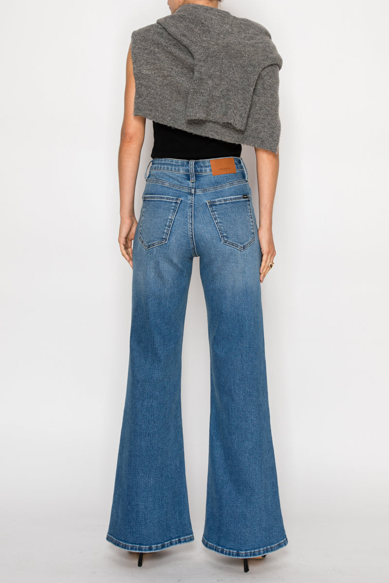 Reese Tummy Control Relaxed High Rise Palazzo Jeans - Glamourous Grace