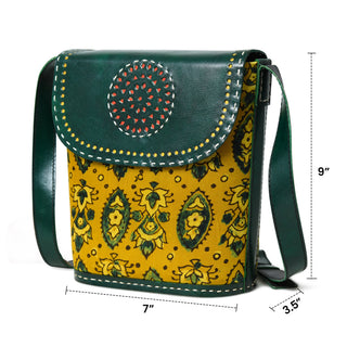 Vibrant Heritage Ajrakh Satchel - Glamourous Grace