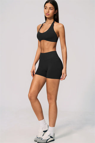 The Velvetine Halter Sports Bra Shorts 2-Piece Set