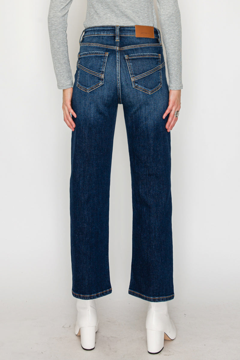 Tummy Control Western High Rise Straight Leg Jeans - Glamourous Grace