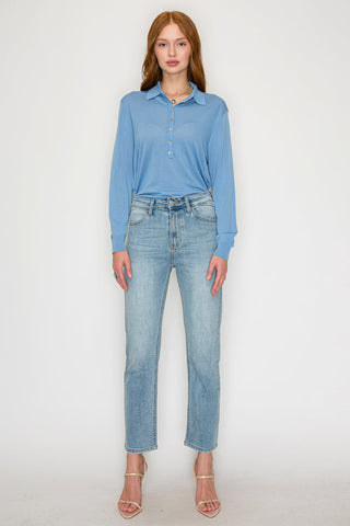 High Rise Straight Leg Jeans