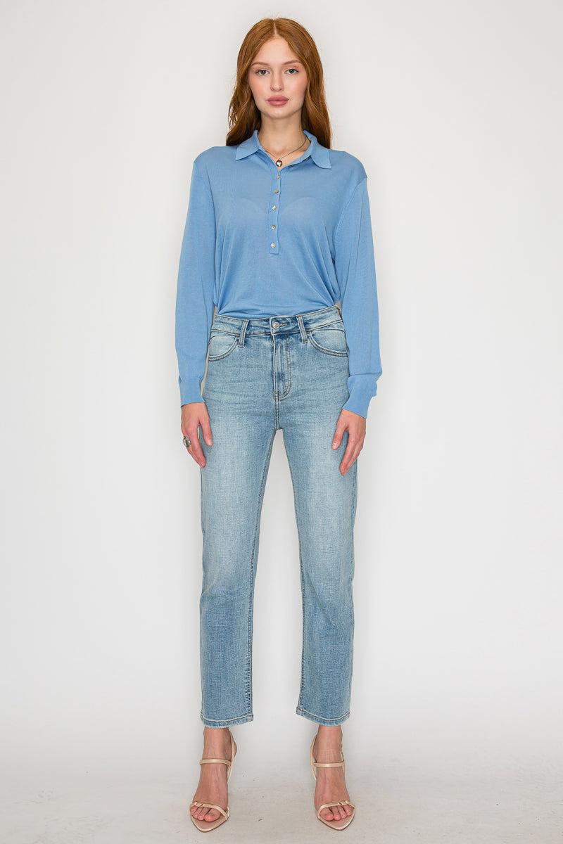High Rise Straight Leg Jeans - Glamourous Grace