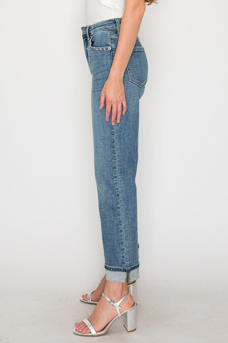 Sabine Tummy Control High Rise Slim Straight Jeans - Glamourous Grace