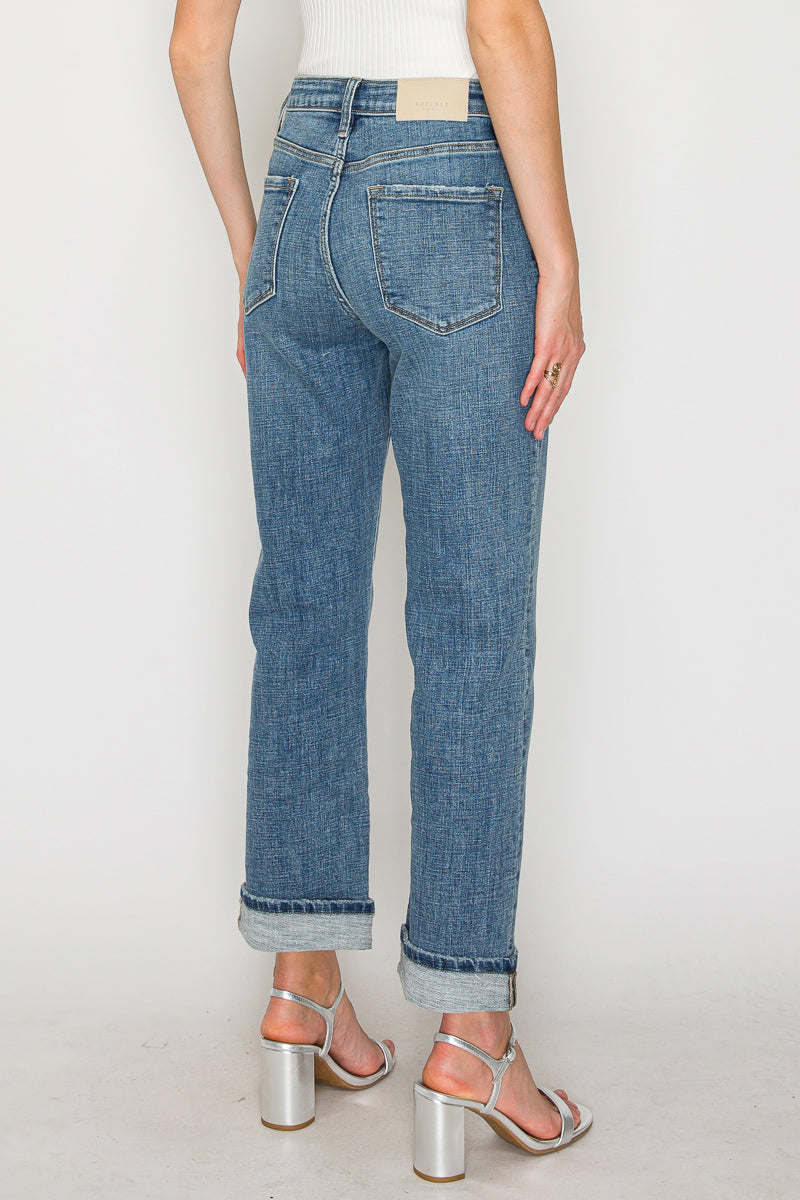 Sabine Tummy Control High Rise Slim Straight Jeans - Glamourous Grace