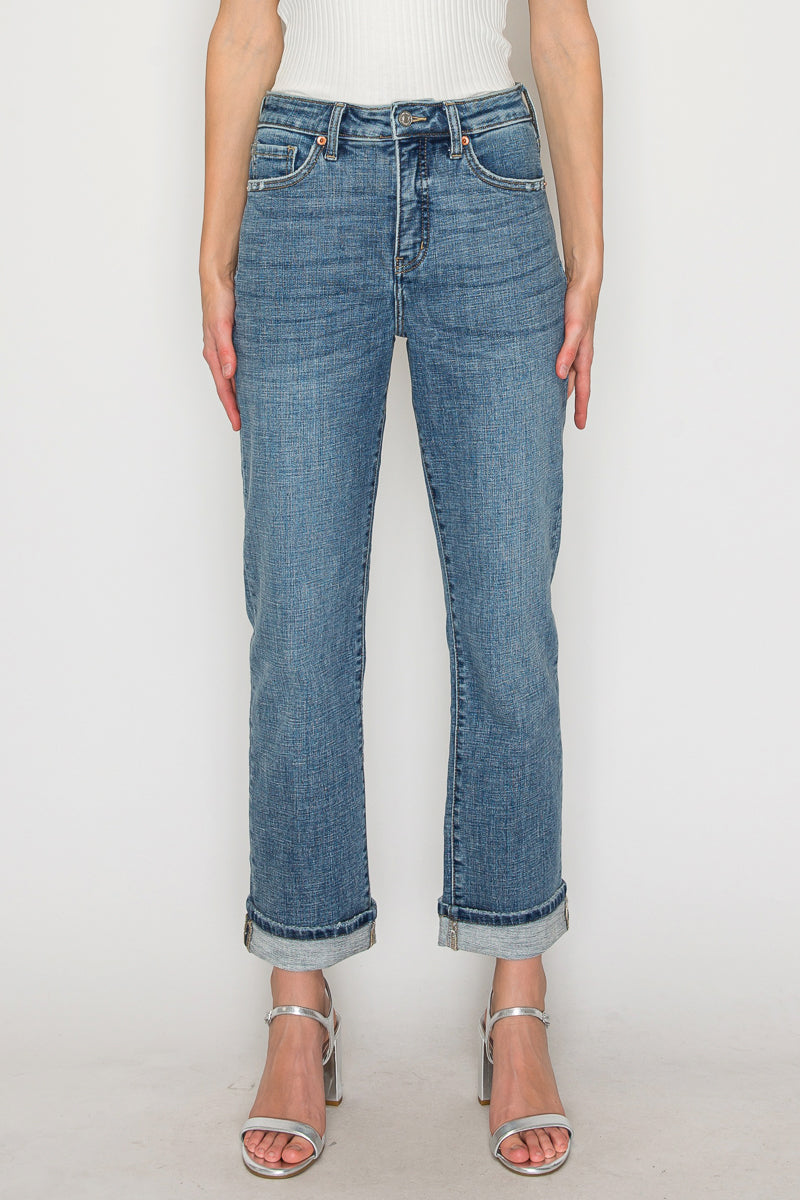 Sabine Tummy Control High Rise Slim Straight Jeans - Glamourous Grace