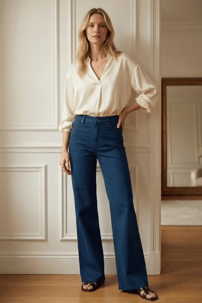 Anastasia Tummy Control High Rise Wide Flare Jeans - Glamourous Grace