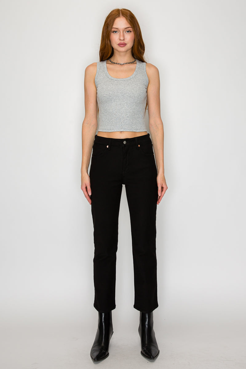 Alessandra Tummy Control High Rise Ankle Slim Straight Jeans - Glamourous Grace