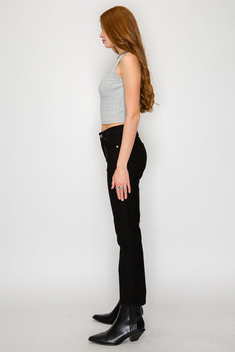Alessandra Tummy Control High Rise Ankle Slim Straight Jeans - Glamourous Grace