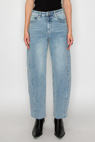 Harlow High Waisted Barrel Jeans Blue by Artemis