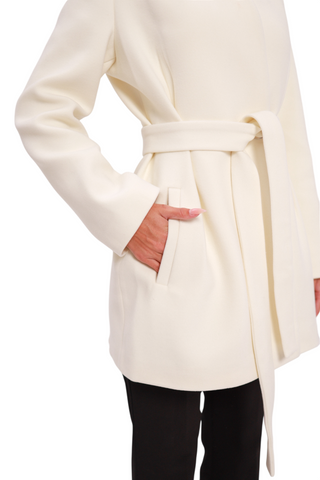 Opera Cashmere Blend Overcoat in White