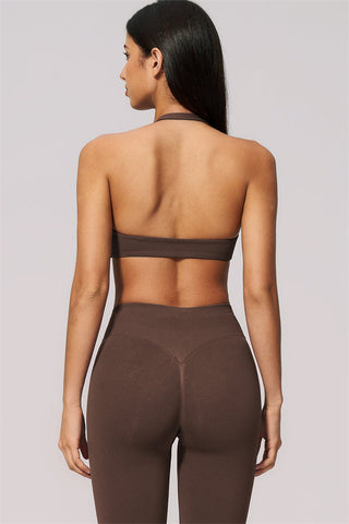The Velvetine Halter Sports Bra Leggings 2-Piece Set