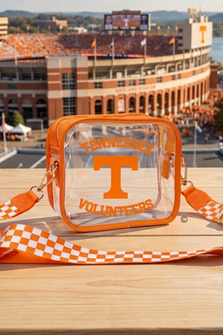 SC - ETA 9/30-10/14 Tennessee Volunteers Orange Clear Crossbody Bag