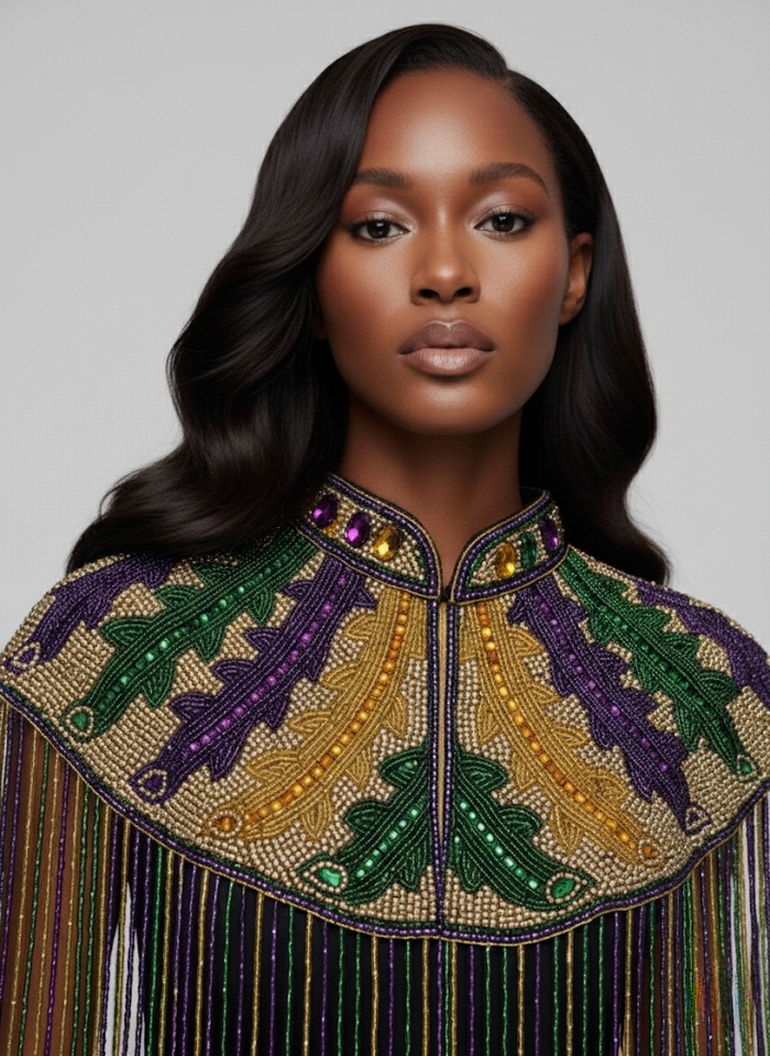 Big Chief Plume Cape - Glamourous Grace