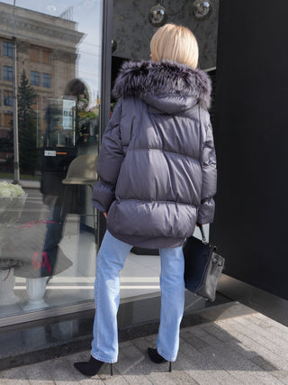 Orchid Genuine Fur Trim Down Parka