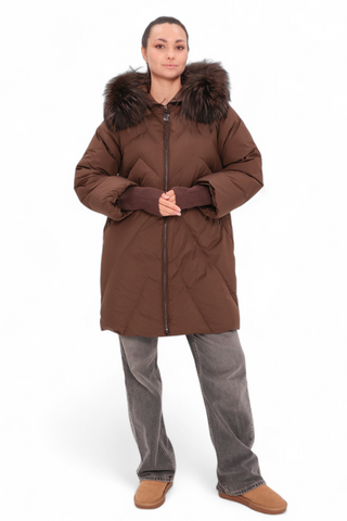Genuine Fur Trim Down Fill Coat
