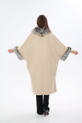 Saga®Furs Silver Fox Wool Cashmere Coat